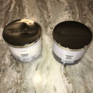 2 Brand New White Barn Candles